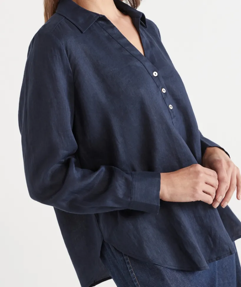 Sussan Shirts & Blouses|Tops>Split Back Long Sleeve Shirt
