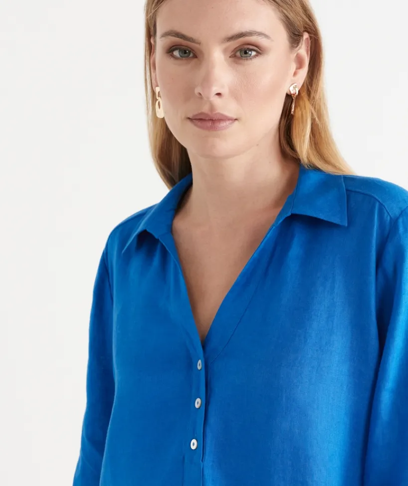 Sussan Shirts & Blouses|Tops>Split Back Long Sleeve Shirt