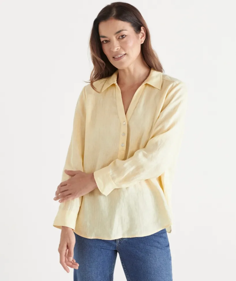 Sussan Shirts & Blouses|Tops>Split Back Long Sleeve Shirt