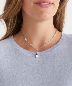 Sussan Jewellery>Sterling Oval Pendant Necklace SILVER