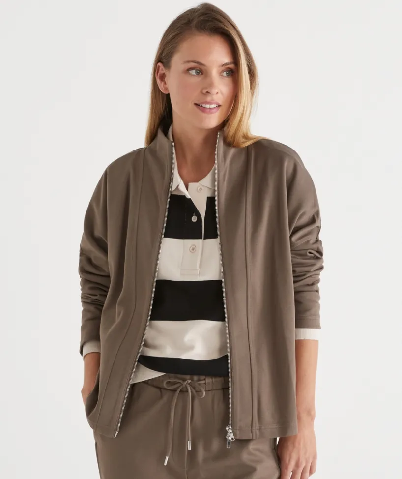 Sussan Tops|Matching Sets>Stretch Jersey Zip Jacket