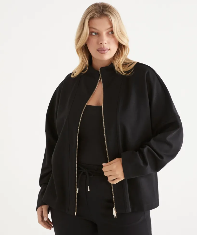 Sussan Tops|Matching Sets>Stretch Jersey Zip Jacket