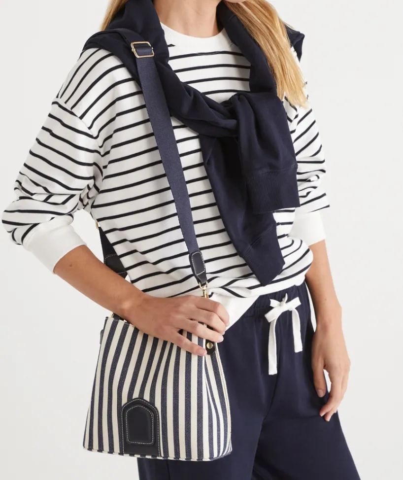 Sussan Bags>Stripe Bucket Bag - MIDNIGHT