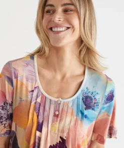 Sussan Nighties>Sunkissed Floral Short Sleeve Nightie MULTI
