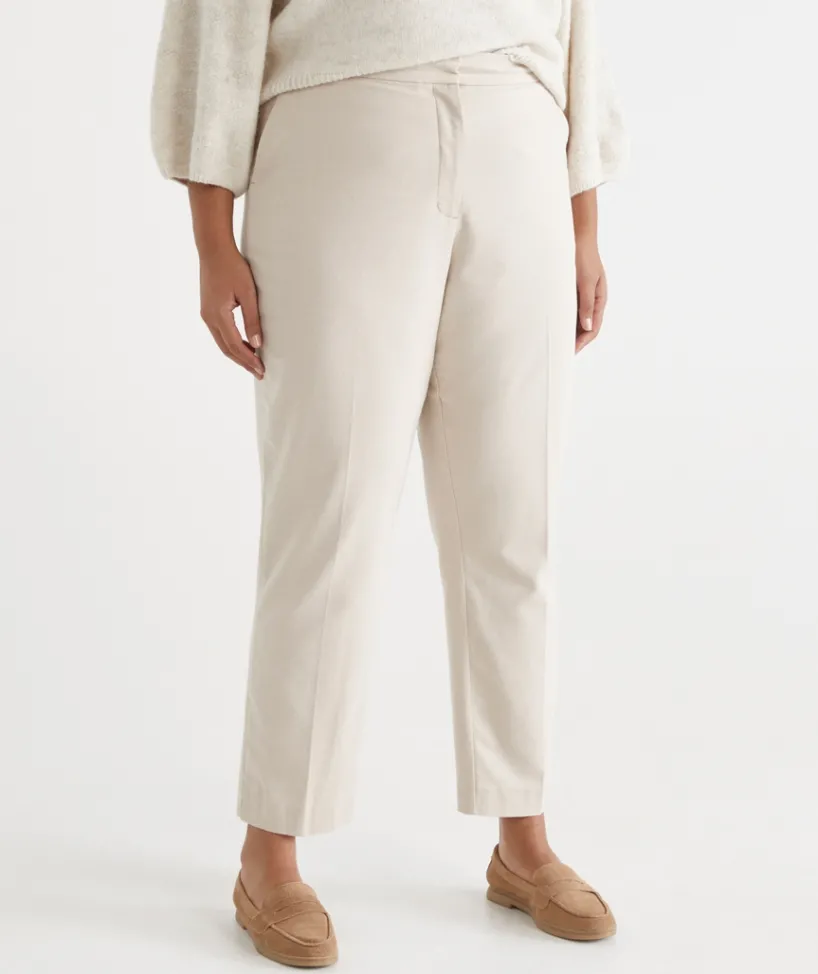 Sussan Pants>Tailored Stretch Tapered Pant - NATURAL MARLE