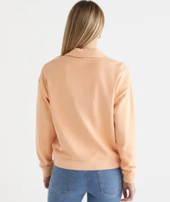 Sussan Tops|Loungewear>Terry Rugby Polo Jumper - MELON