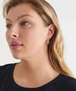 Sussan Jewellery>Two-Tone Oval Hoop Earring MULTI