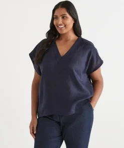 Sussan Tops|T-Shirts>V Neck Panel Detail Top