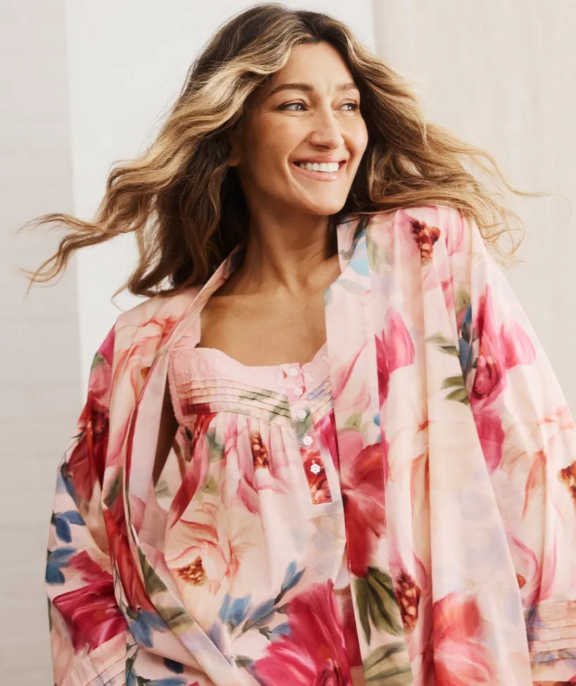 Sussan Nighties>Vintage Floral Sleeveless Nightie - PINK