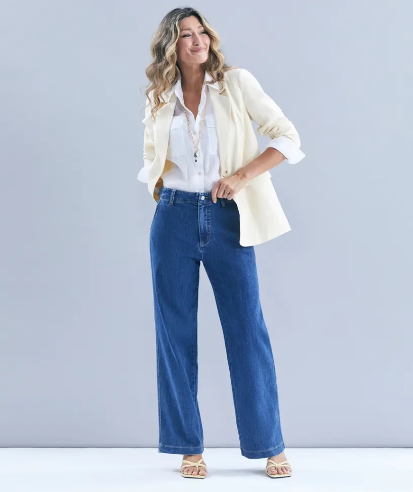 Sussan Denim|Denim Jeans>Wide Leg Jean - DARK WASH