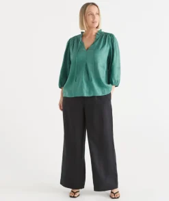 Sussan Matching Sets|Pants>Wide Leg Tailored Linen Pant