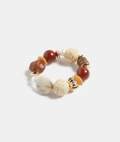 Sussan Jewellery>Wooden Pearl Stretch Bracelet NATURAL