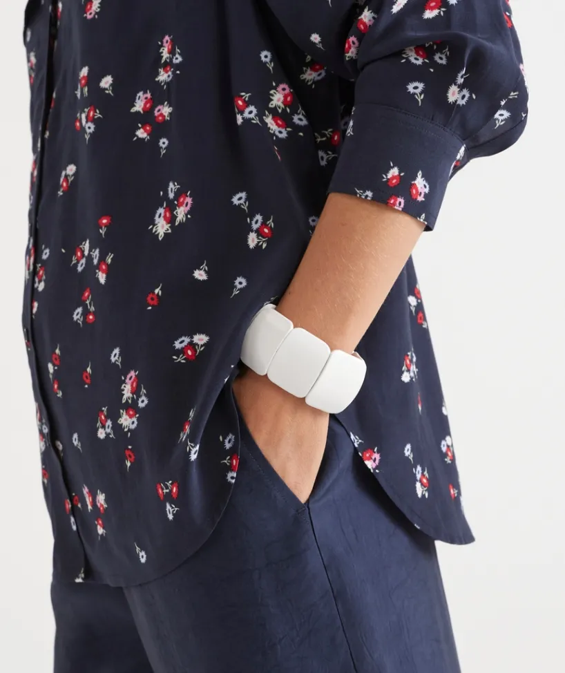 Sussan Jewellery>Wooden Stretch Bangle - WHITE